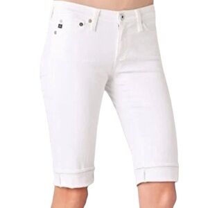 NEW AG Adriano Goldschmied Malibu  Bermuda Denim Shorts White